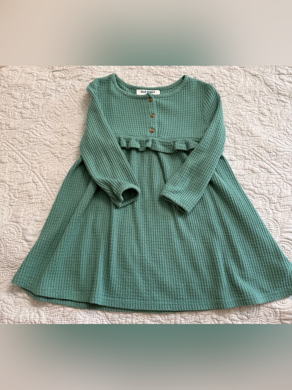 Old Navy Teal Green Waffle Knit Dress